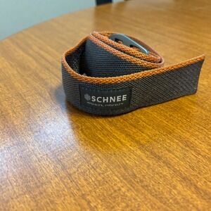 SCHNEE Belt Gray Orange Trim Webbed Buckle Casual Outdoor Mens Size L